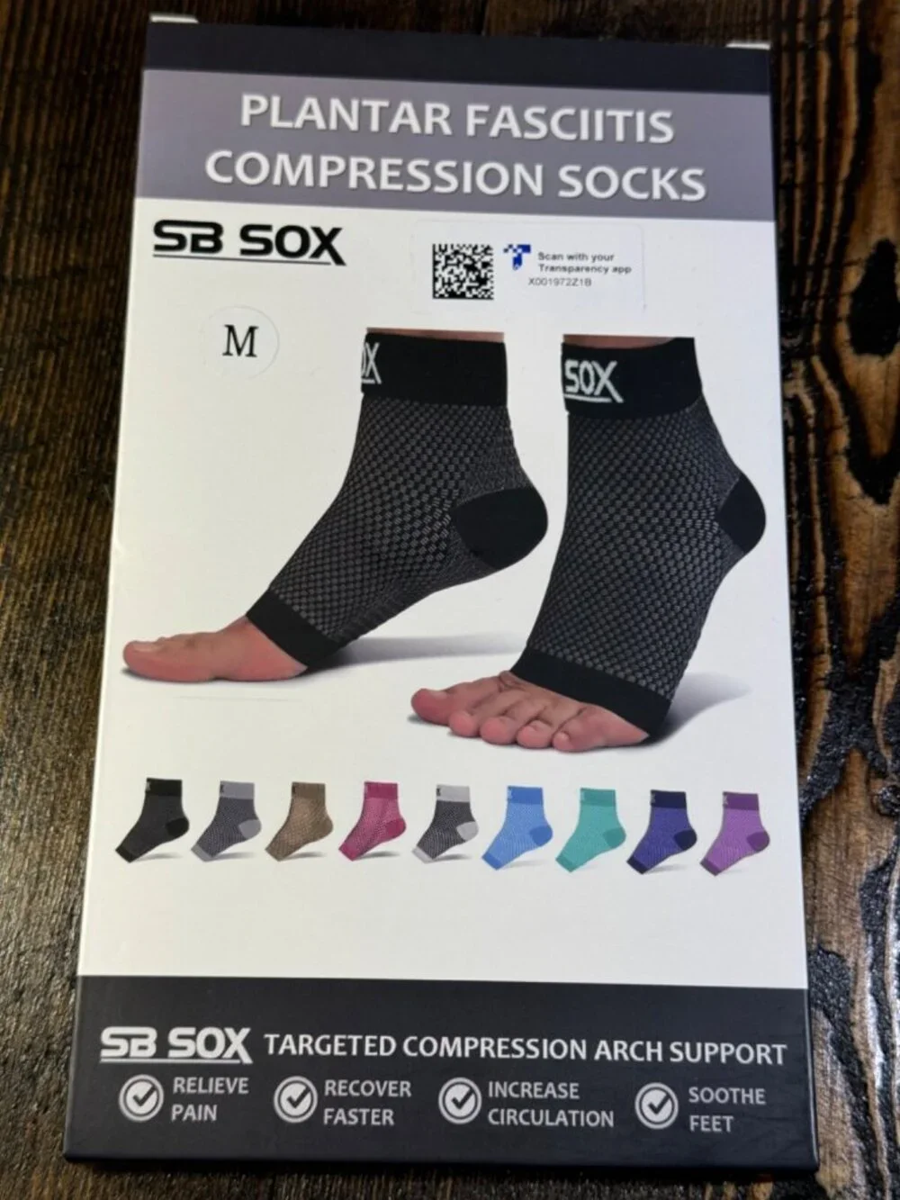 3x - SB Sox Plantar Fasciitis Compression socks for Men & Women Arch Support